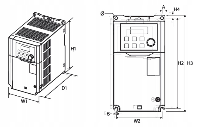 Falownik trójfazowy Lsis 4 kW 9 A LSLV040G100-4EOFN Kod producenta LSLV0040G100-4EOFN