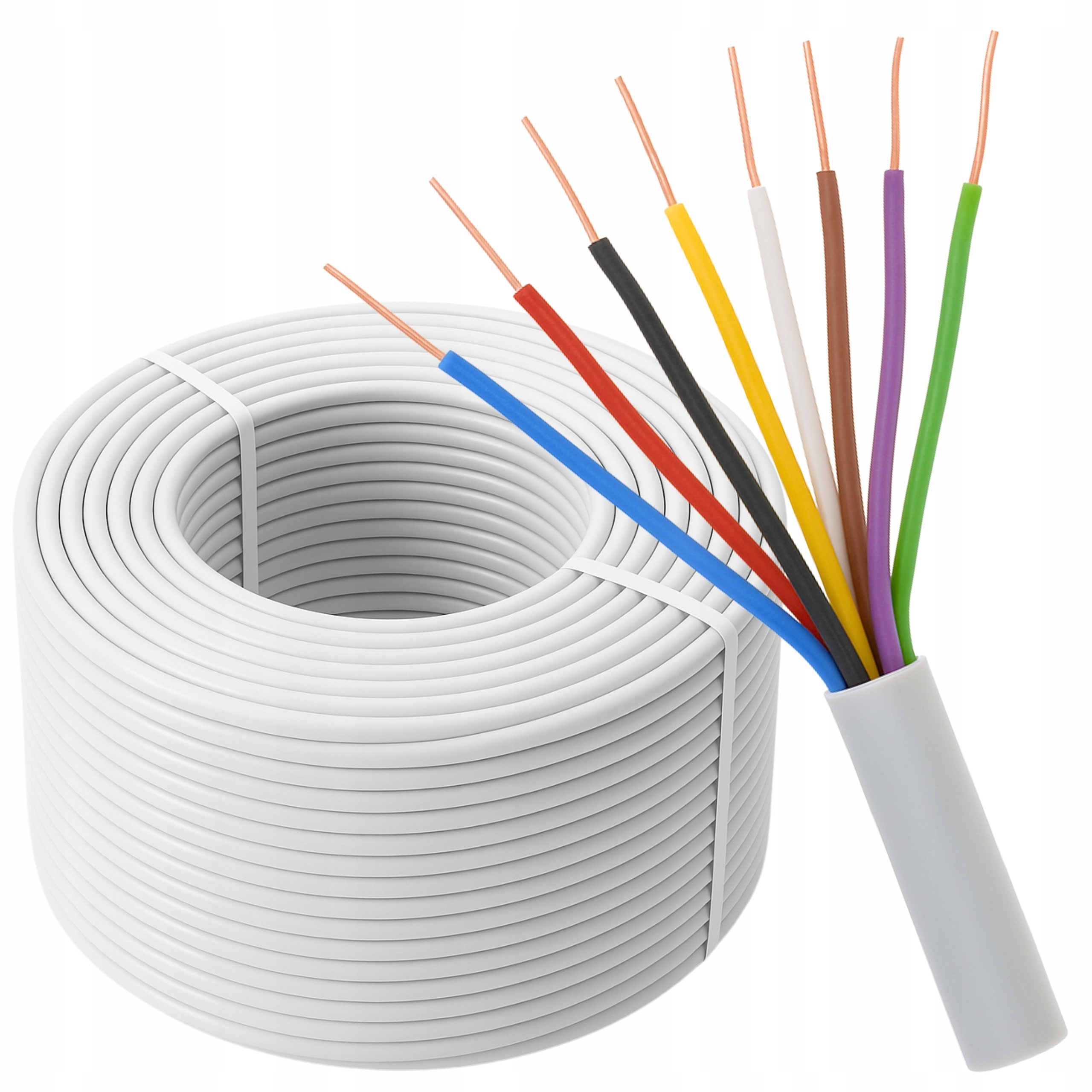 Przewód kabel Ytdy alarm domofon Cu Miedź drut 8-żyłowy 8x0,5mm 100metrów