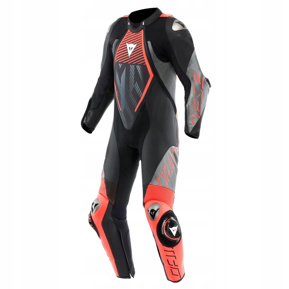 Dainese Audax D-zip 1 Pc Jednodielny Motocyklový Oblek Čierny Červený