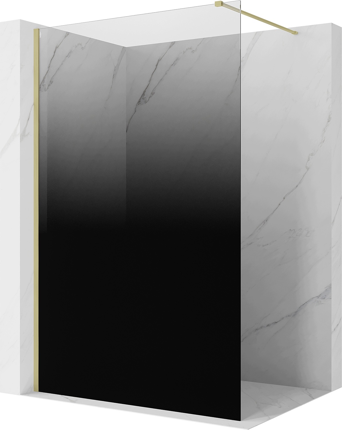 Mexen Kioto Ścianka Prysznicowa Walk-in 100X200CM Czarna 8MM Złota Szczotka