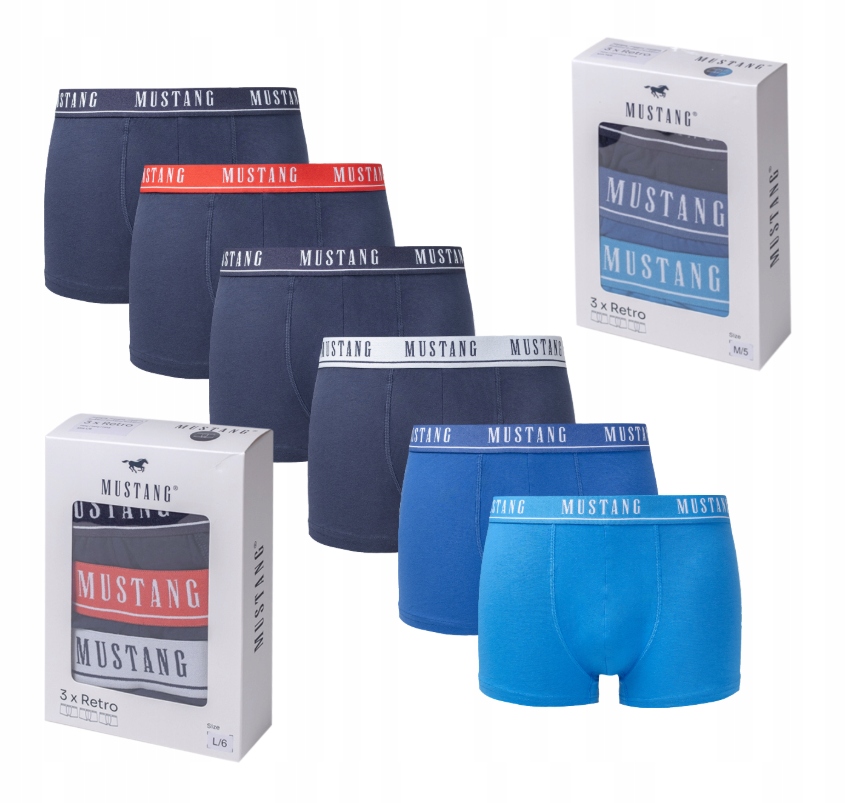 Mustang pánské boxerky Balení 6 Kusů vel. M mix