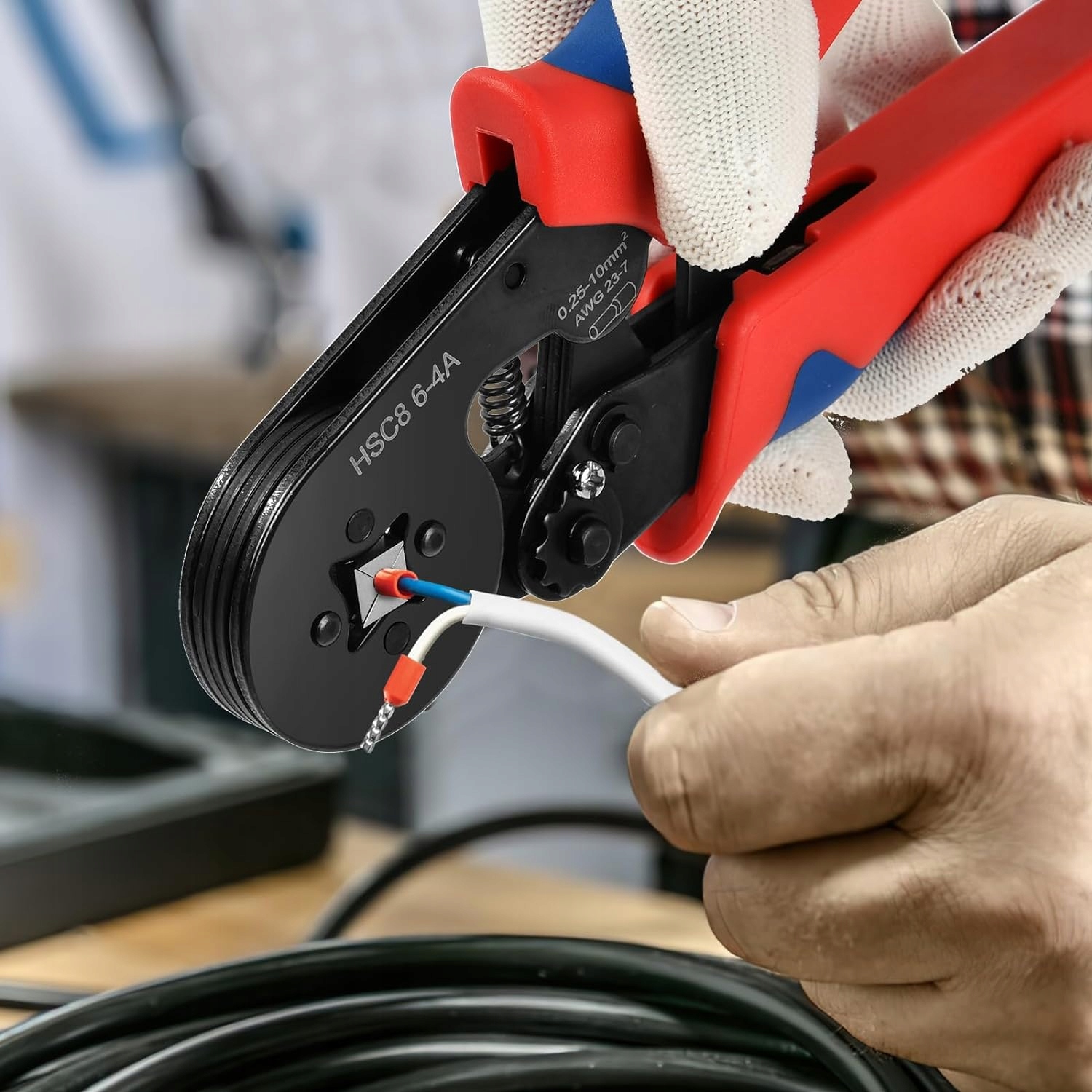 SZCZYPCE ZACISKOWE DO TULEJEK KABLOWYCH ZACISKARKA + 1800 TULEJEK ZESTAW Marka bez marki