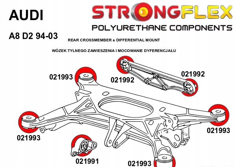 021992B - TULEJA TYLNEGO DYFERENCJAŁU - TYLNA STRONGFLEX Producent części Strongflex