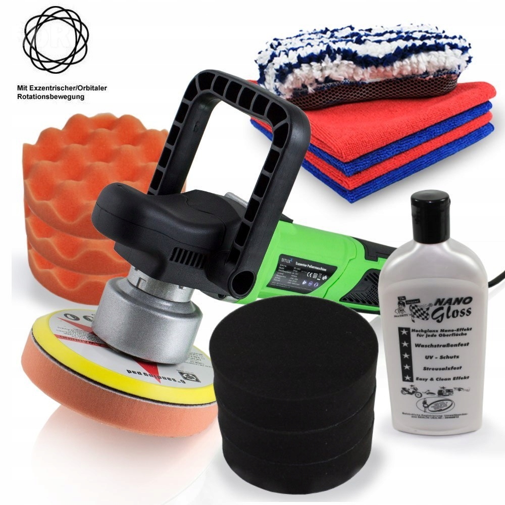 Profsjonalna rotacyjno-orbitalna polerka z zestawem akcesori