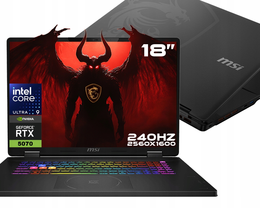 Msi Crosshair 18HX Ai Ultra 9 275HX RTX5070 64GB 4TB 18" 2.5K 240Hz W11