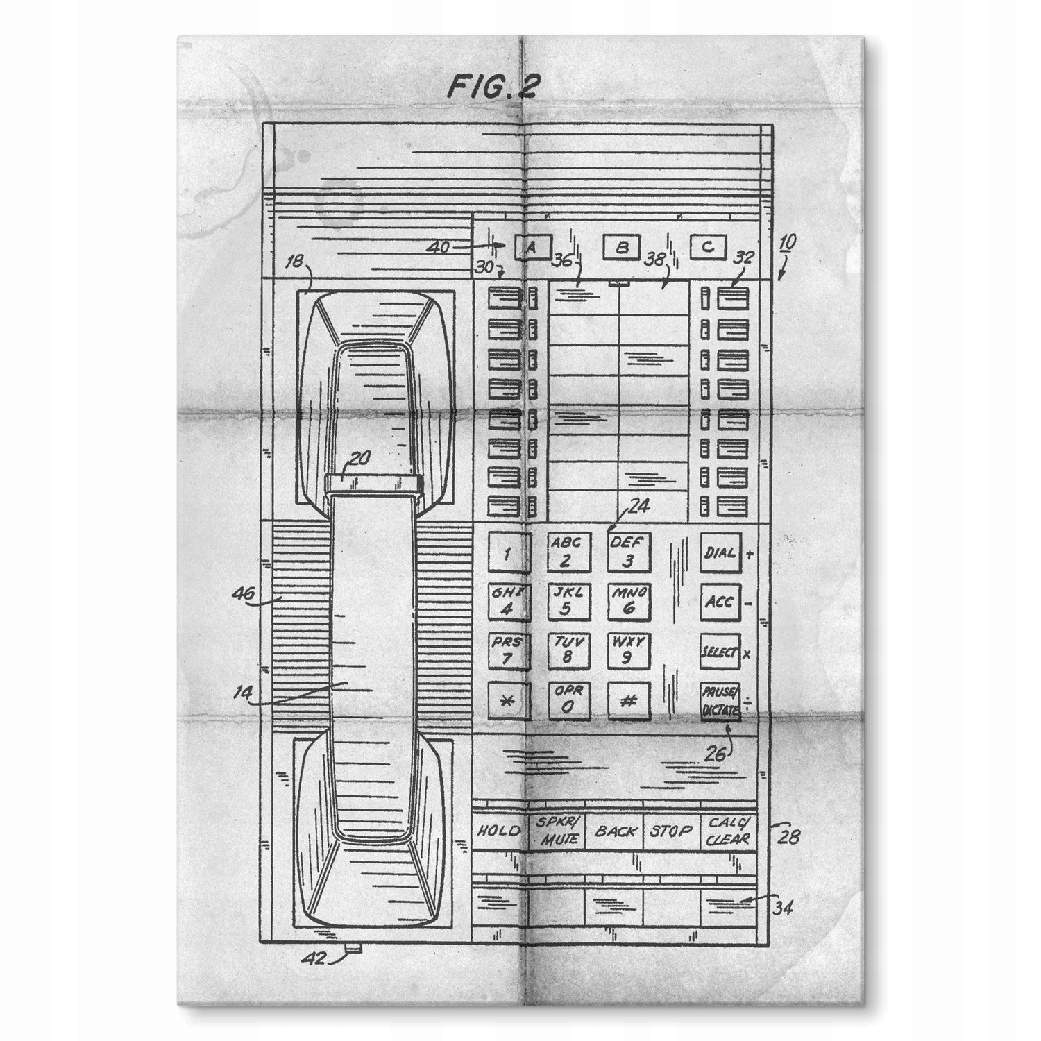 Kovový plakát Stolní telefon S