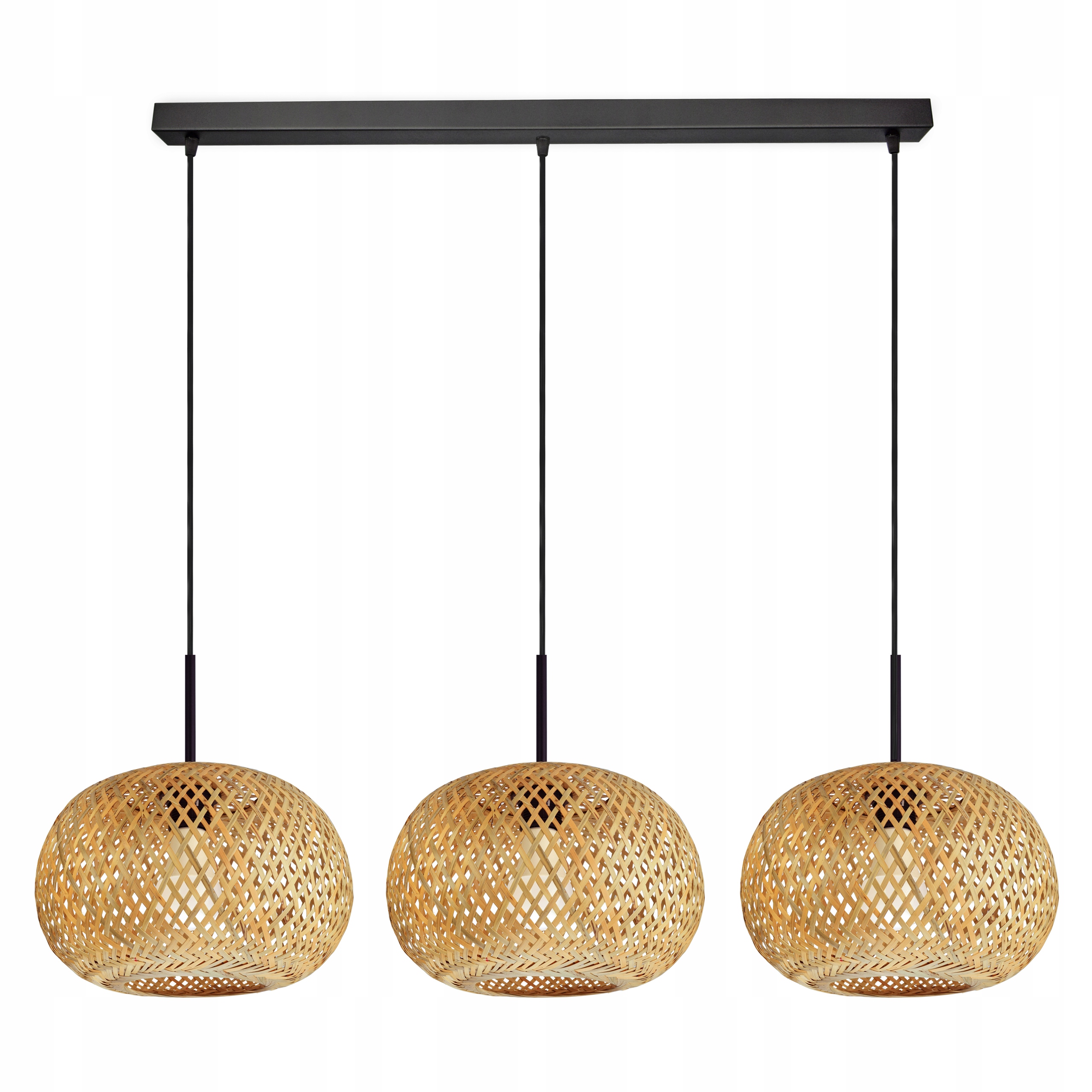 Lampa Sufitowa Wisząca Bambusowa Pleciona Boho Naturalna 580-BZ3 Led E27