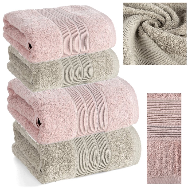 Komplet Bavlněných Ručníků Sada 4 ks 100% Bavlna 70x140 50x90