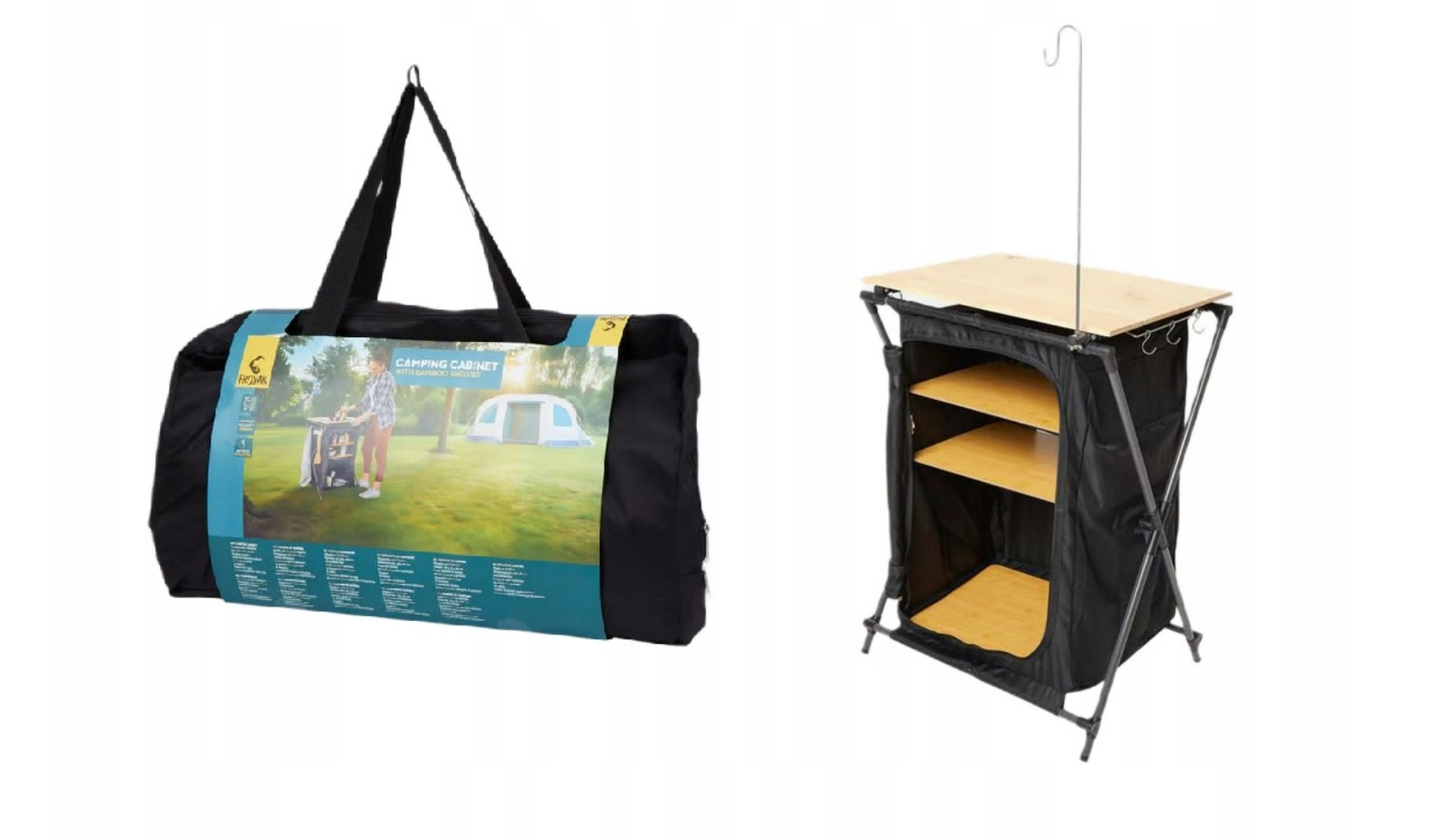 Szafka wolnostojąca Camping Froyak czarny 60 cm x 85 cm x 46 cm