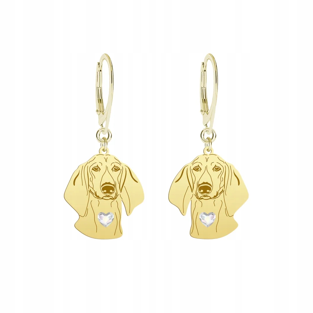 Náušnice Zlaté se psem Poitevin 925 Šperky Ženy Bigiel Gravírování Bonus