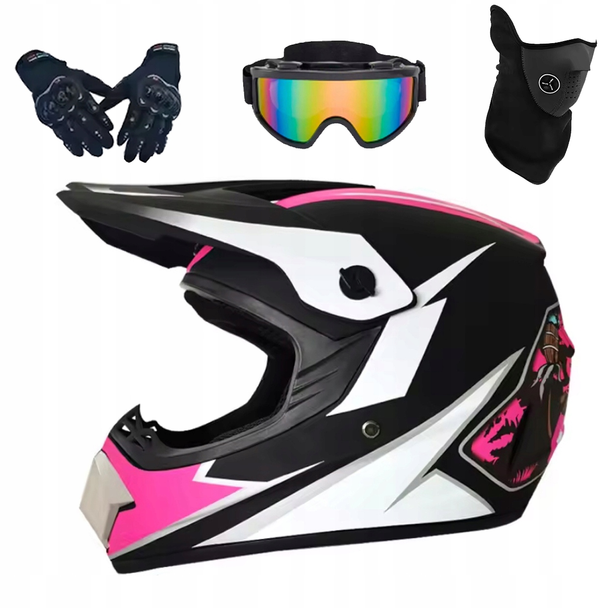 Helma Na Elektrickou Koloběžku Cross Enduro Quad Bmx Helma Brýle Rukavice S