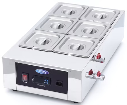 Ohřívač čokolády Topielnik Roztavovač 6x 1/6GN 10 cm Maxima 09374053