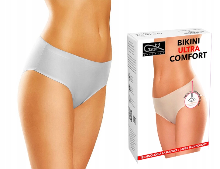 

Figi Gatta Bikini Comfort, bezszwowe, Białe, S