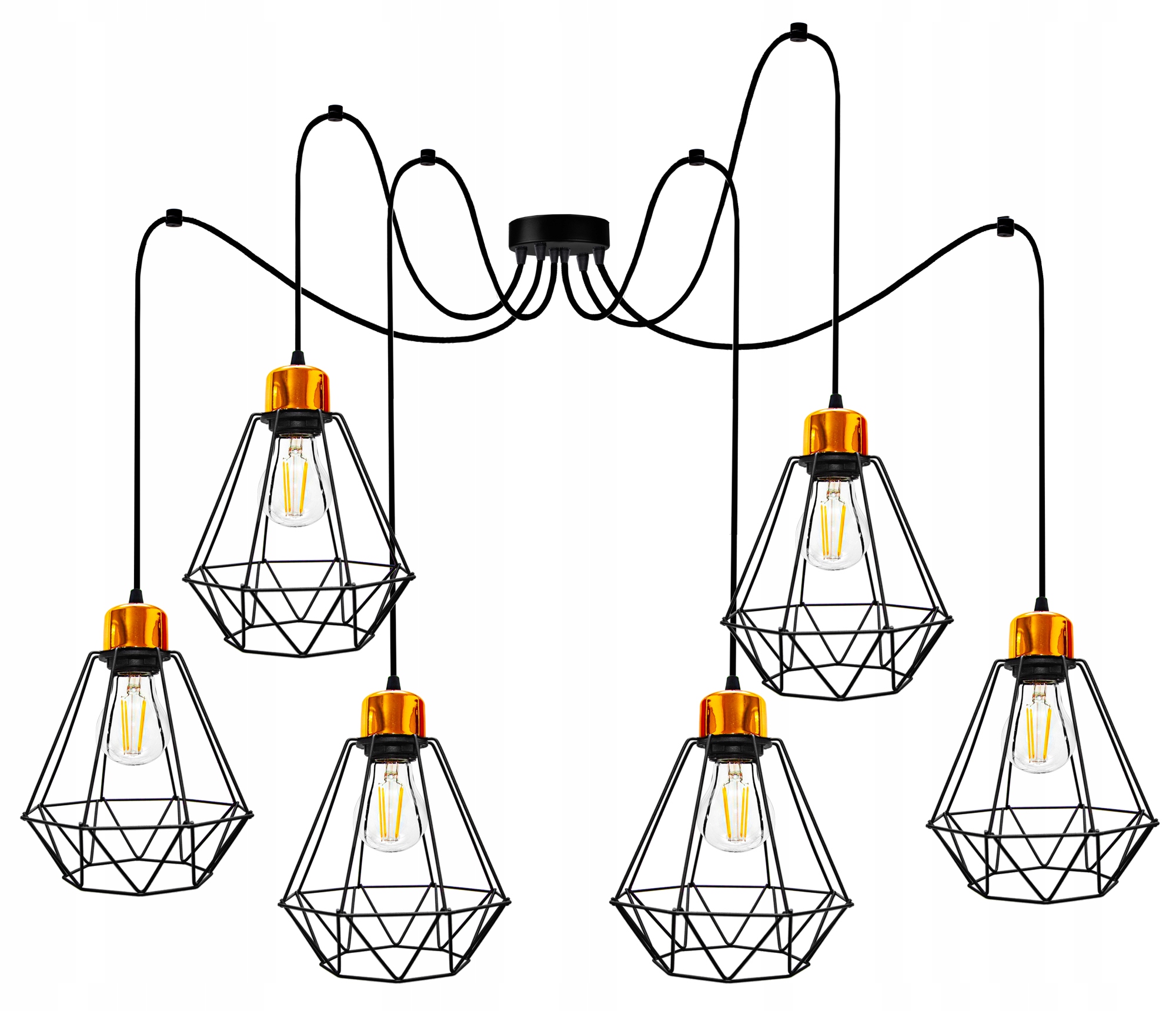 

Lampa Wisząca Sufitowa Żyrandol Pająk Edison Loft