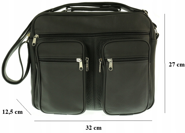 Skórzana DUŻA POJEMNA torba listonoszka na ramię Rodzaj na szyję