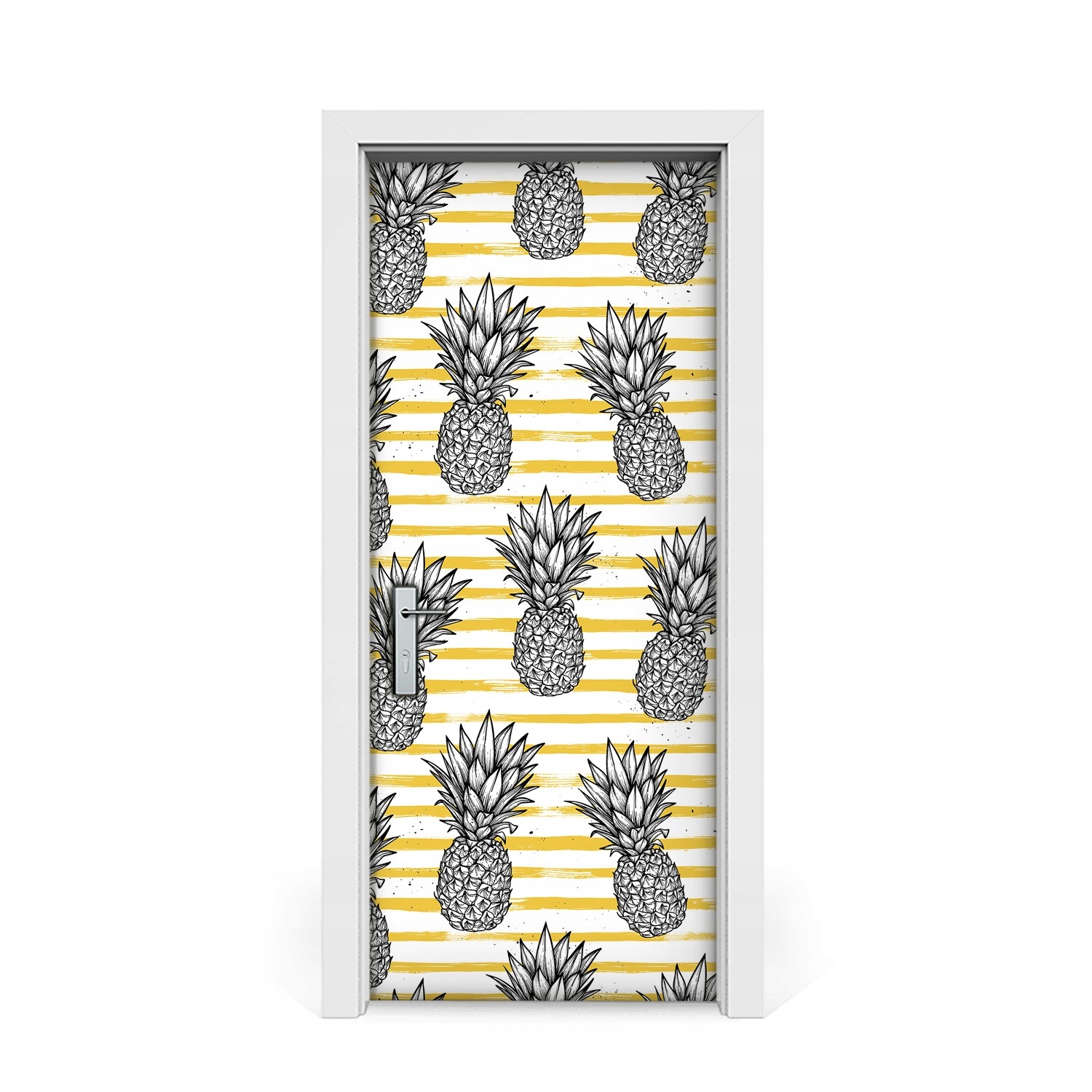 

Naklejka na drzwi Ananas na pasiastym tle 85x205