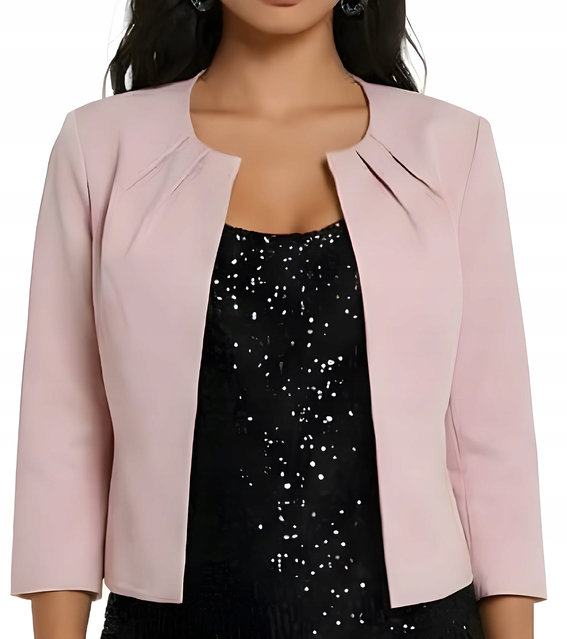 Bolerko Ekoskóra Żakiet Marynarka Różowa Produkt Polski