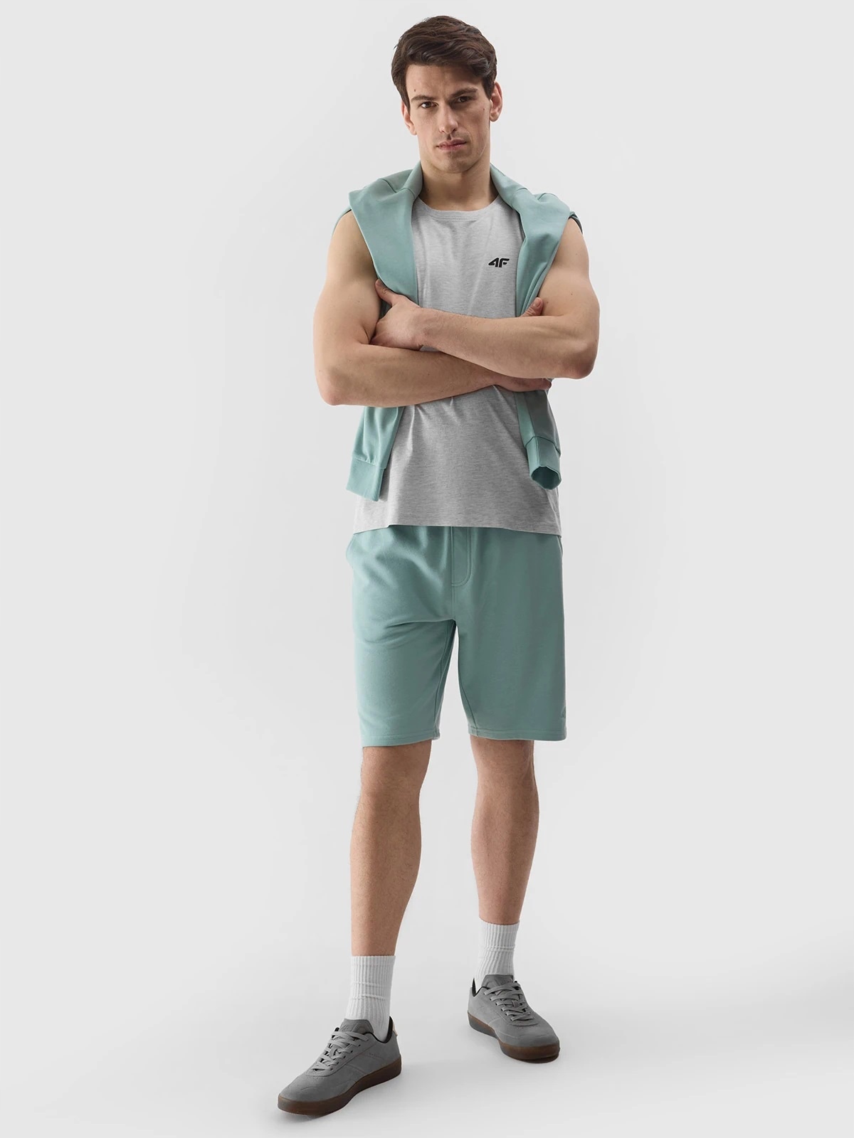 4F KOSZULKA MĘSKA BEZ RĘKAWÓW BOKSERKA TSLEM076 SZARA 3XL Marka 4F