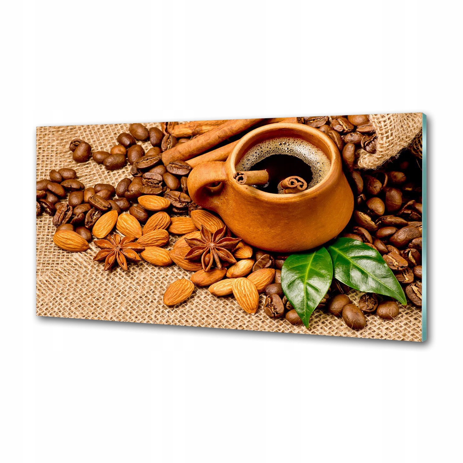 Lacobel panel Kávová zrna a hrnek 100 x 50 cm Lepidlo