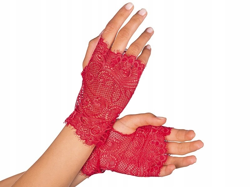 

Rękawiczki Bez Palców G-001 Koronka Red Uniwersaln