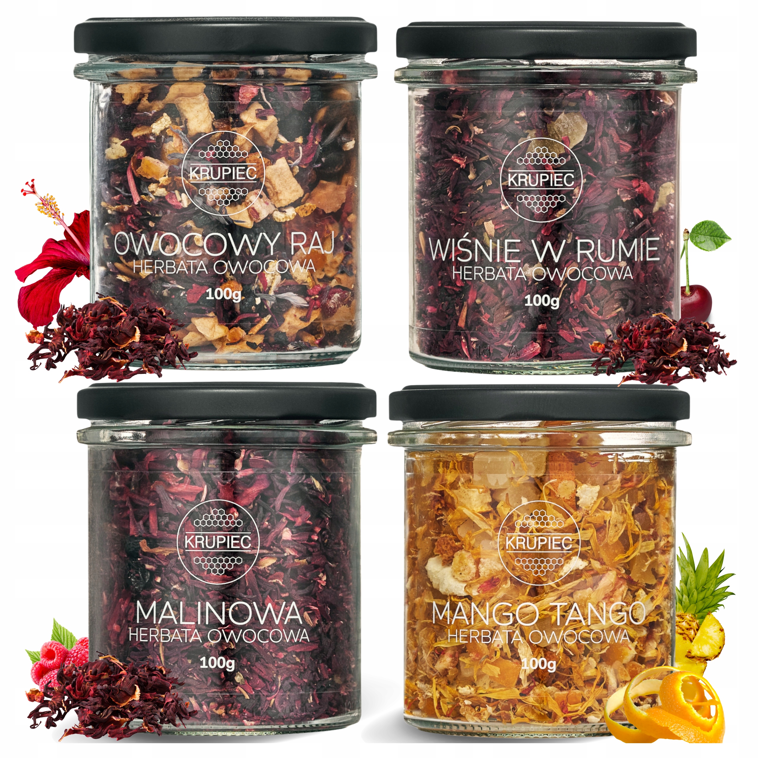 Zestaw Herbat Prezentowy Herbata Liściasta 4x100g Krupiec