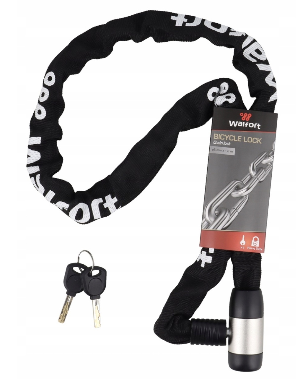 WALFORT ŁAŃCUCH MOCNE ZAPIĘCIE DO ROWERU BLOKADA KŁÓDKA KLUCZE Stan opakowania oryginalne