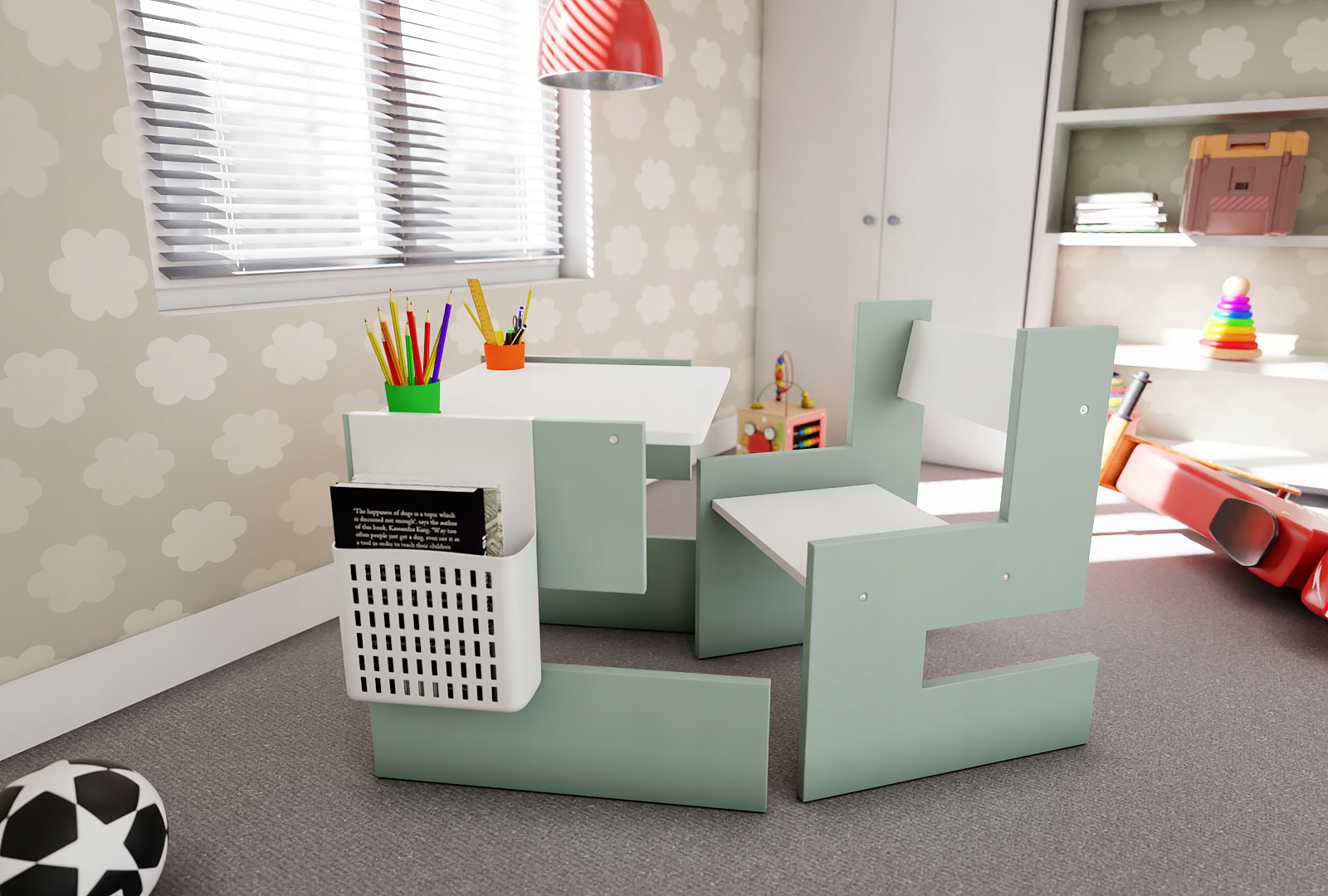 KRZESEŁKO I STOLIK BIURKO DLA DZIECKA RÓŻNE KOLORY Szerokość mebla 53 cm