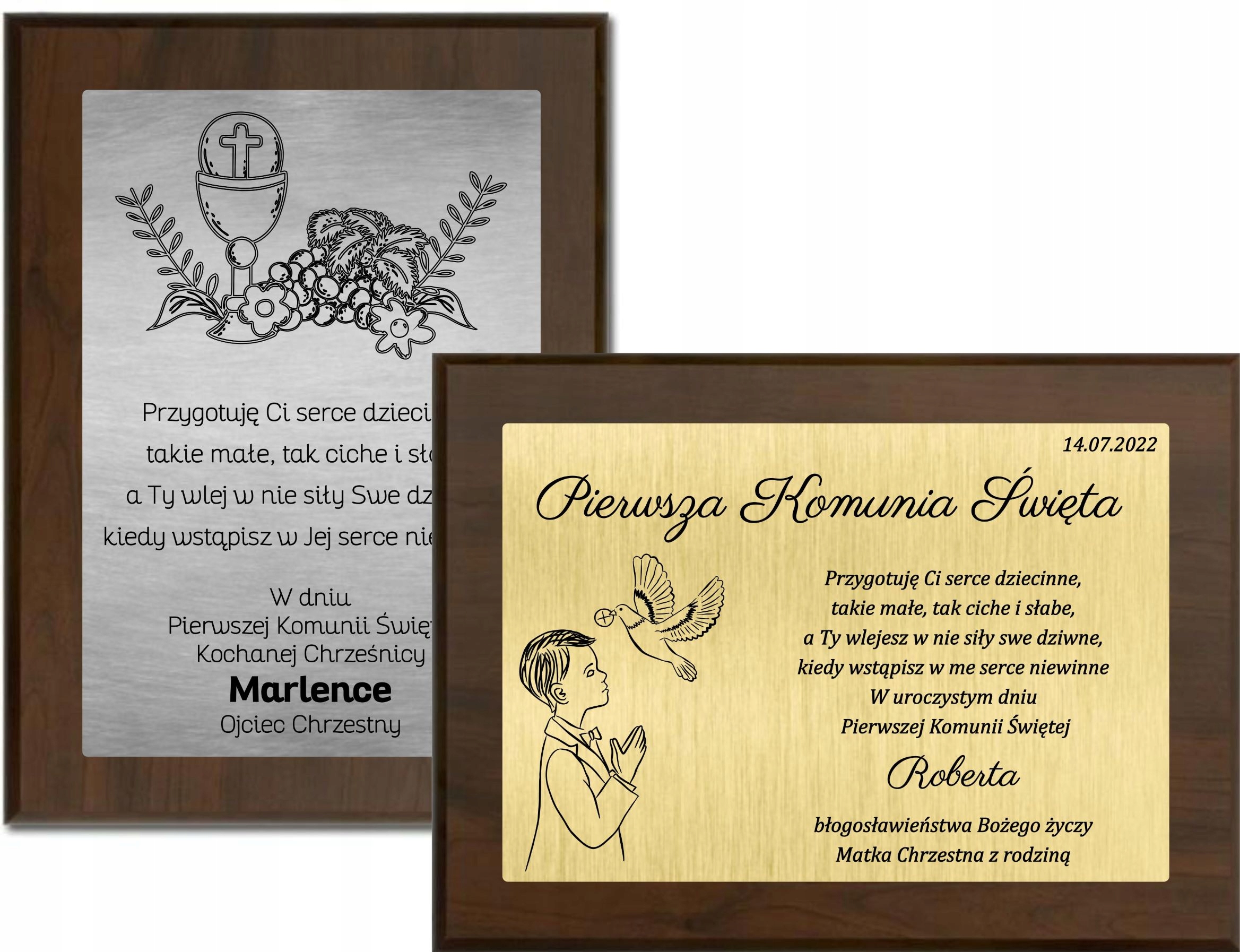 

Pamiątka komunia święta grawer obrazek