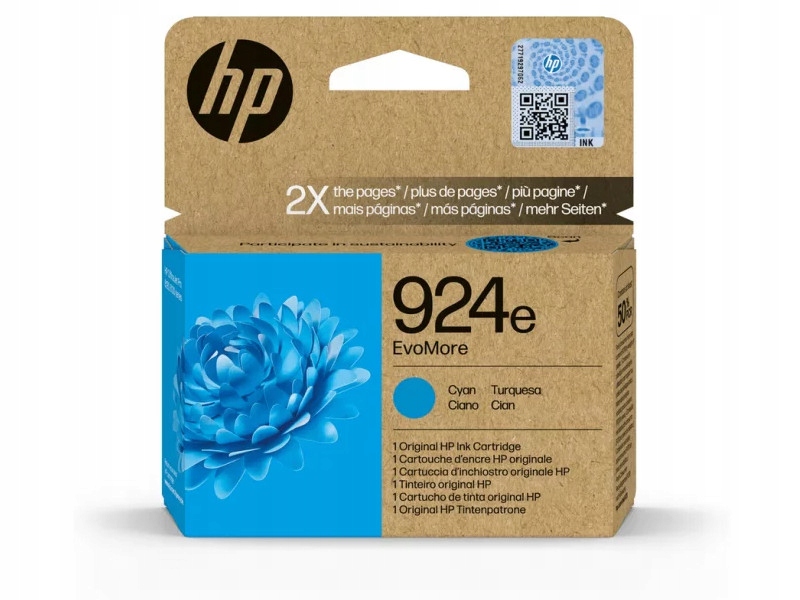 Originální inkoust Hp 924e 4K0U7NE modrý cyan originální