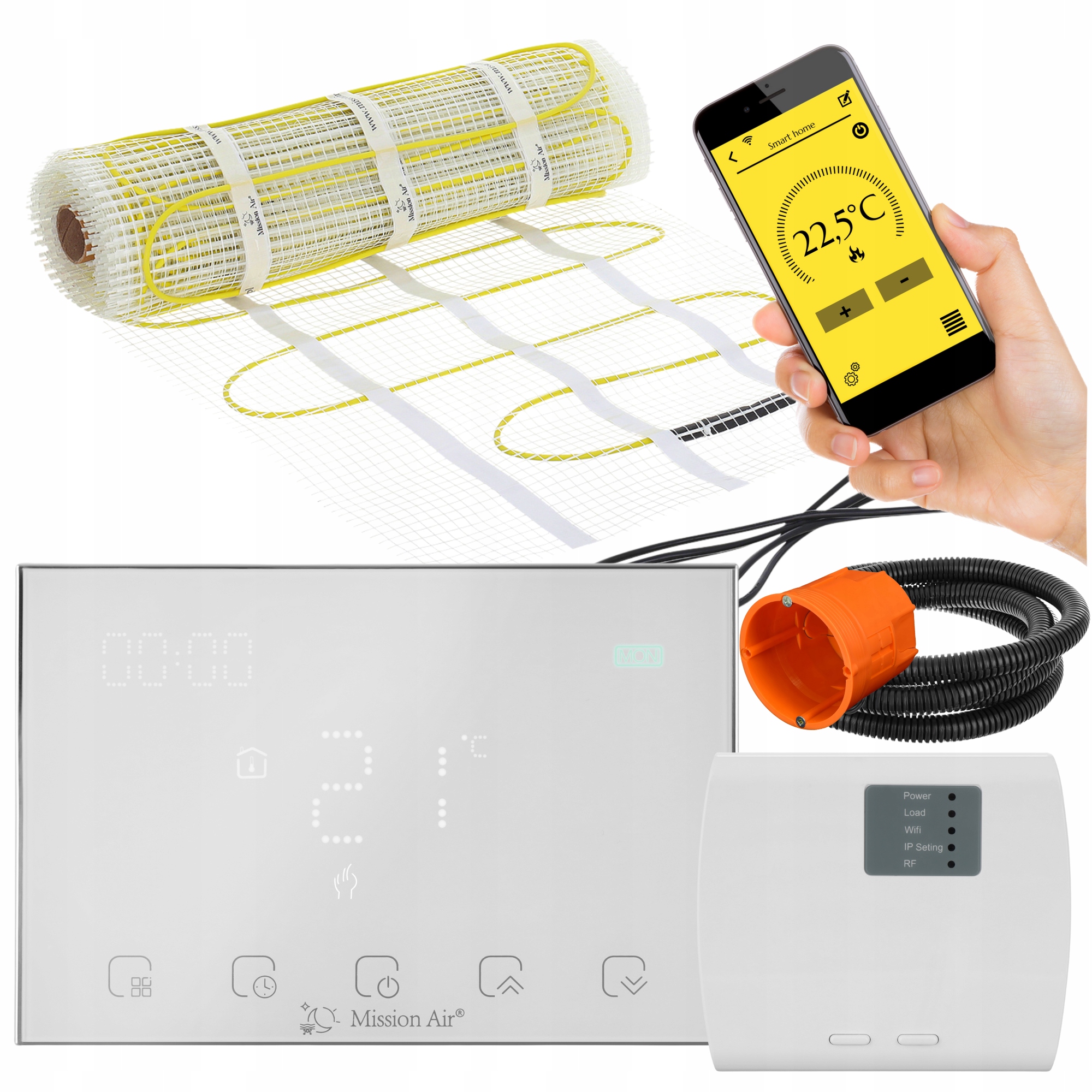 Zestaw Mata Grzewcza grzejna Mission Air pod płytki MA-160W/m² 2m² WiFi