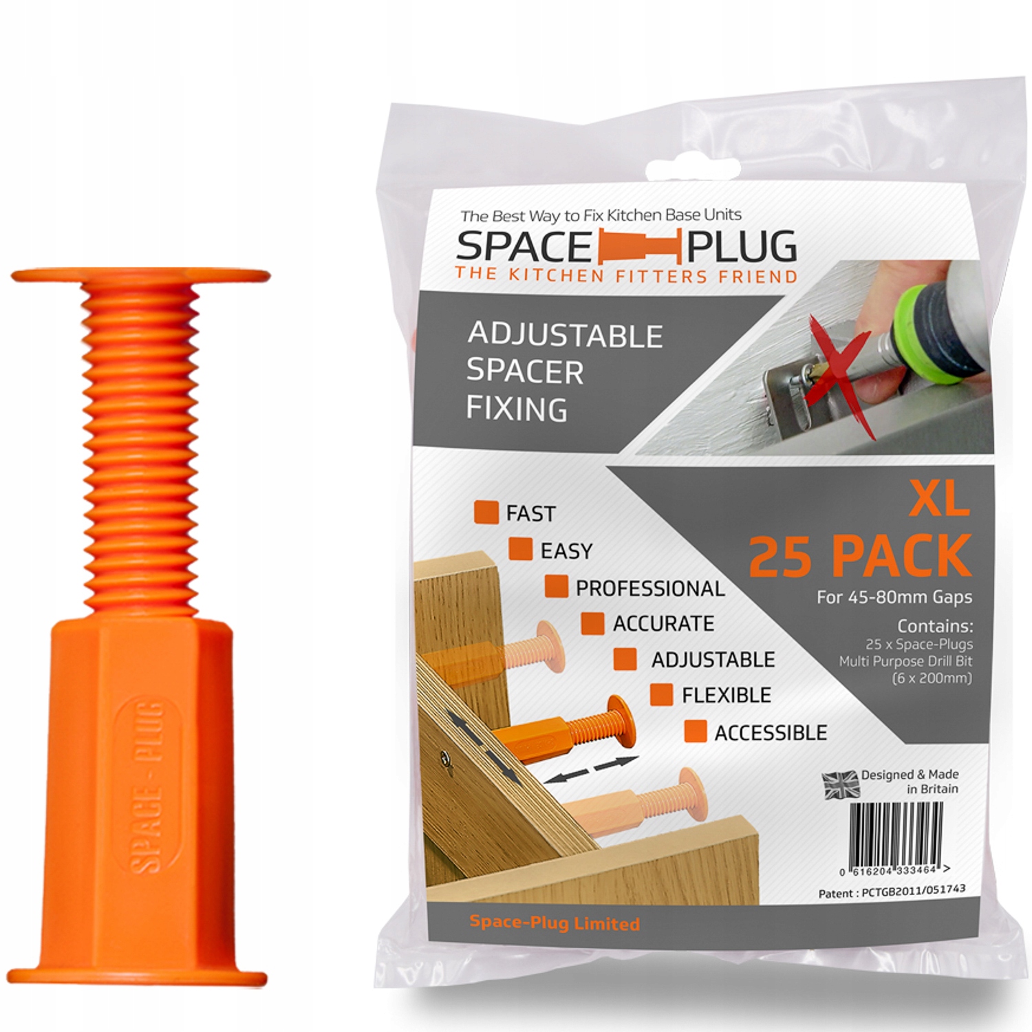

Space-plug dystans korpusu 45-80mm 25szt wiertło