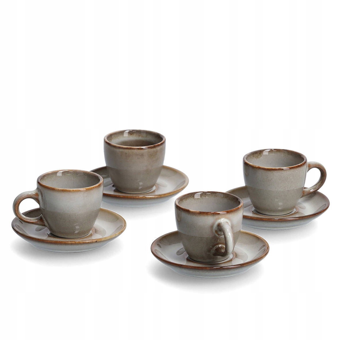 

Filiżanki Do Espresso ze spodkiem Ceramiczne beż