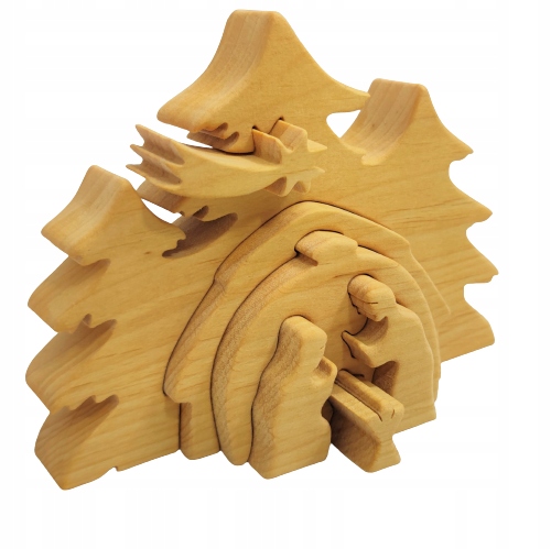 

mała Szopka Bożonarodzeniowa drewniana 3D