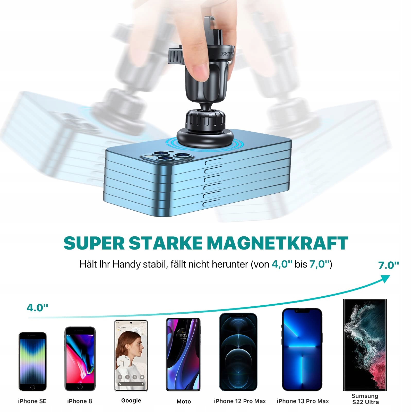 MIRACASE Magnetyczny Uchwyt Samochodowy 360° — miniatura 3