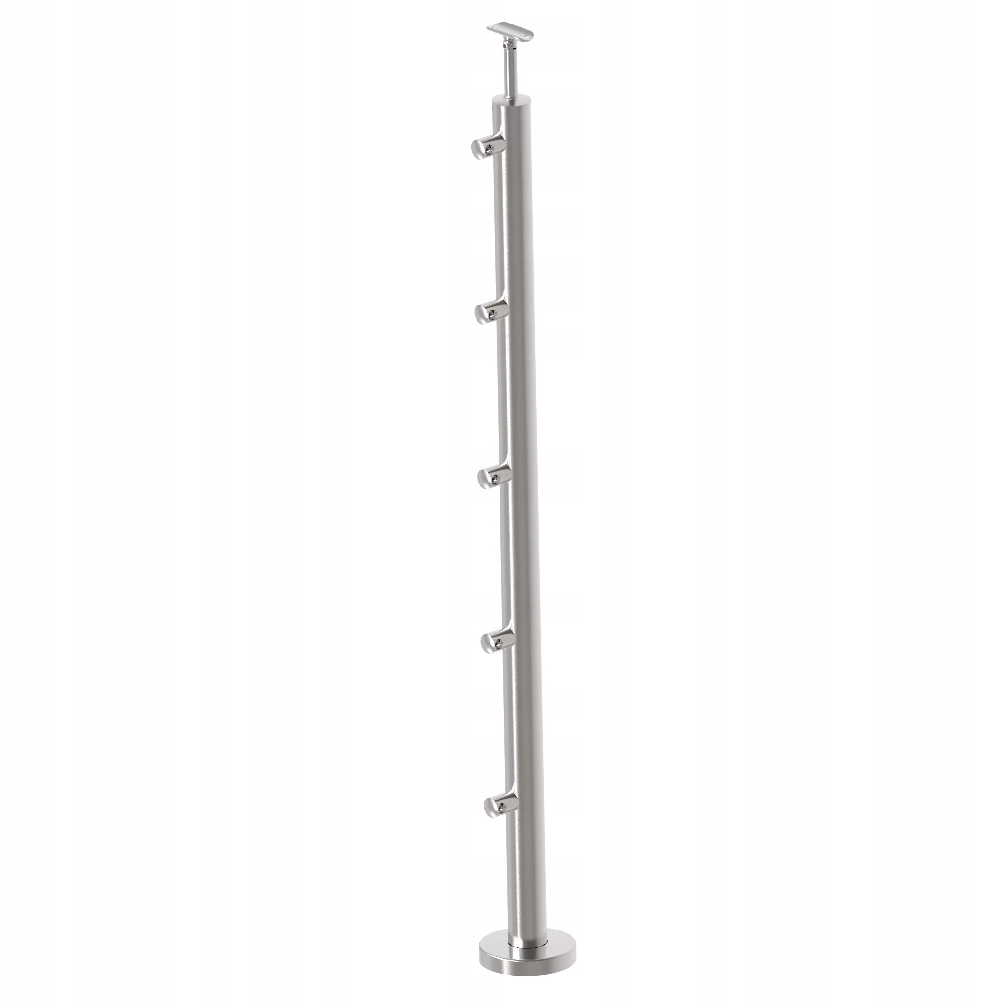 Nerezový stĺpik fi 42, 4 x 1100 mm na schody, priechodné úchytky fi 12 mm