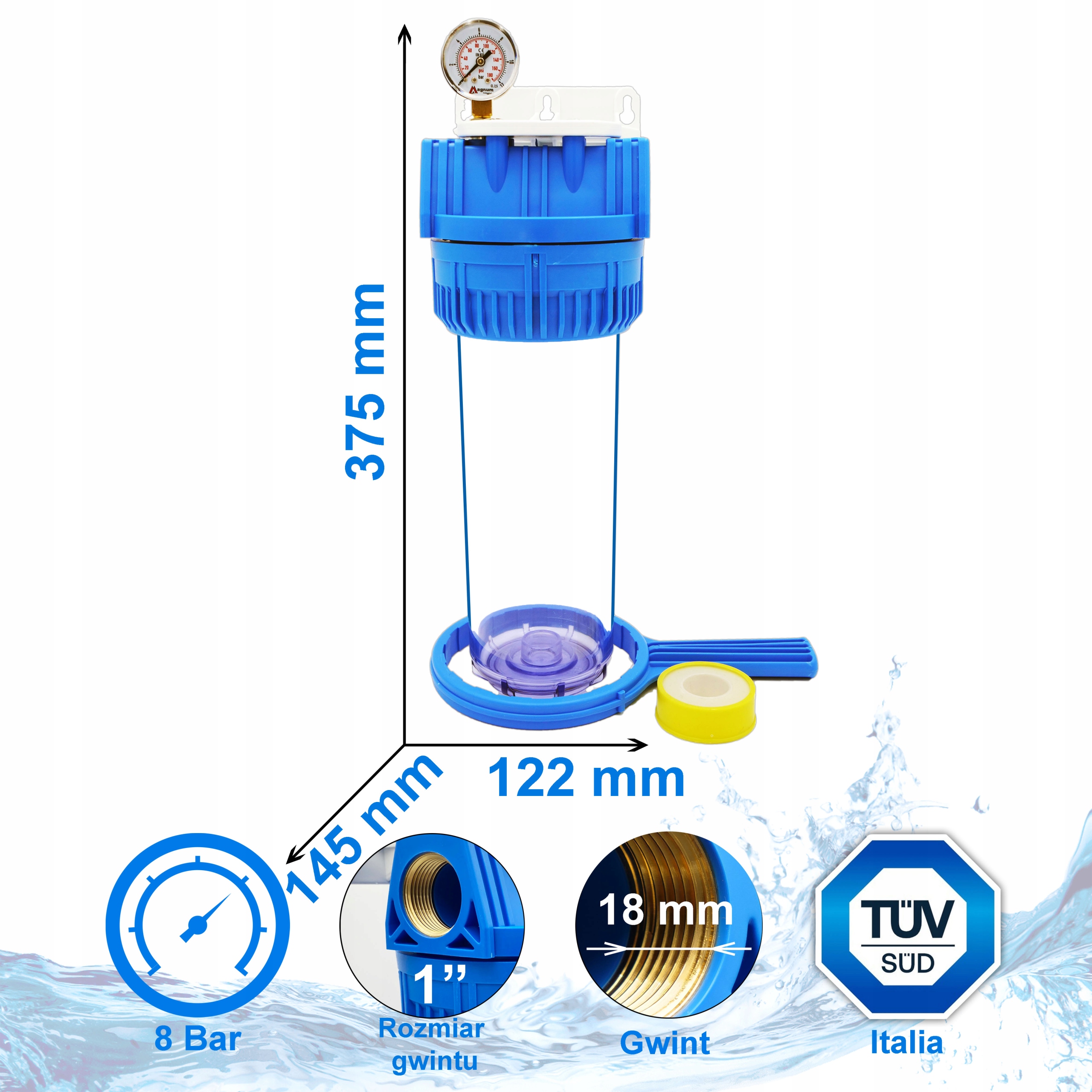 Filtr wody Uno korpus 10" Paqua