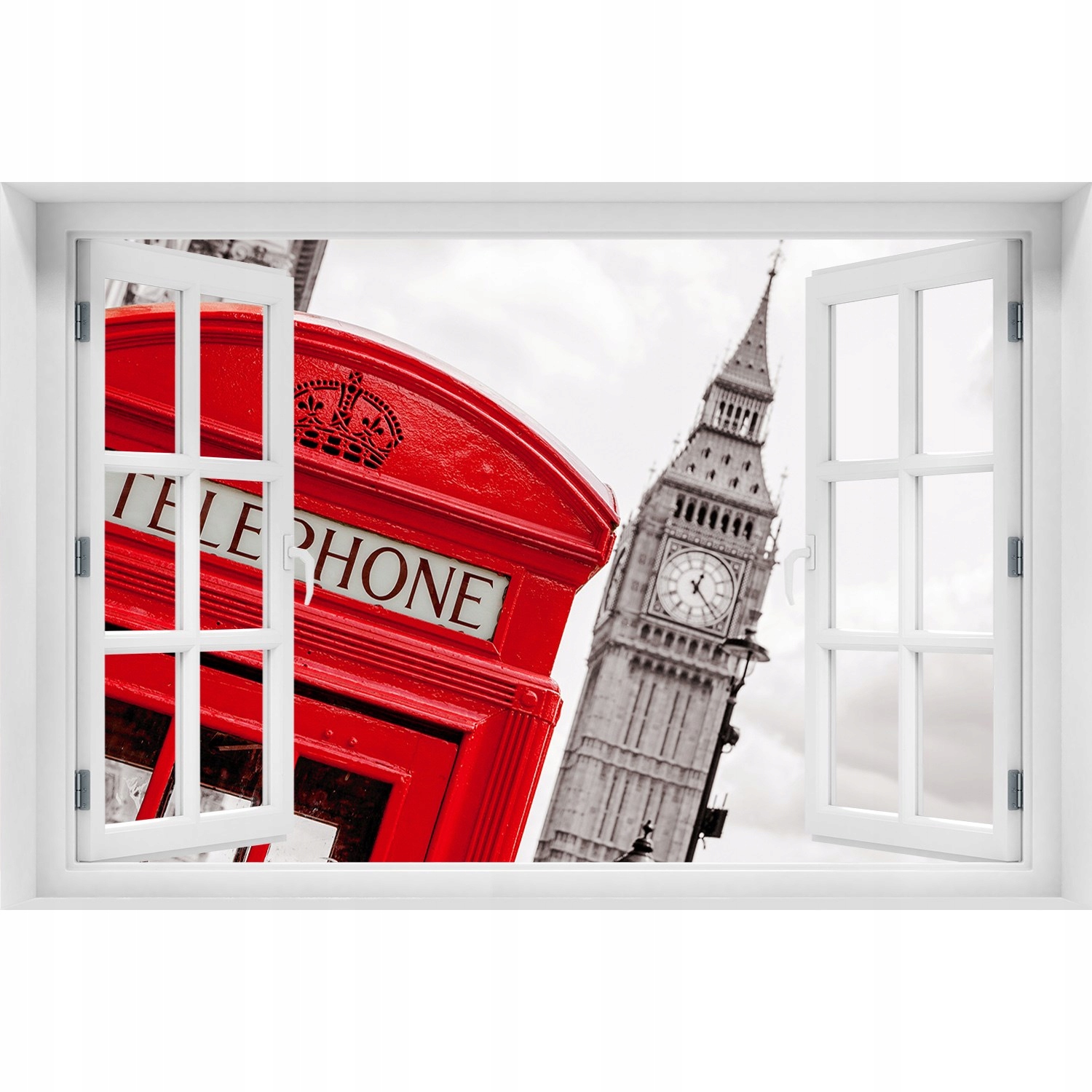 

Naklejka na ścianę Okno Budka telefoniczna 90x60
