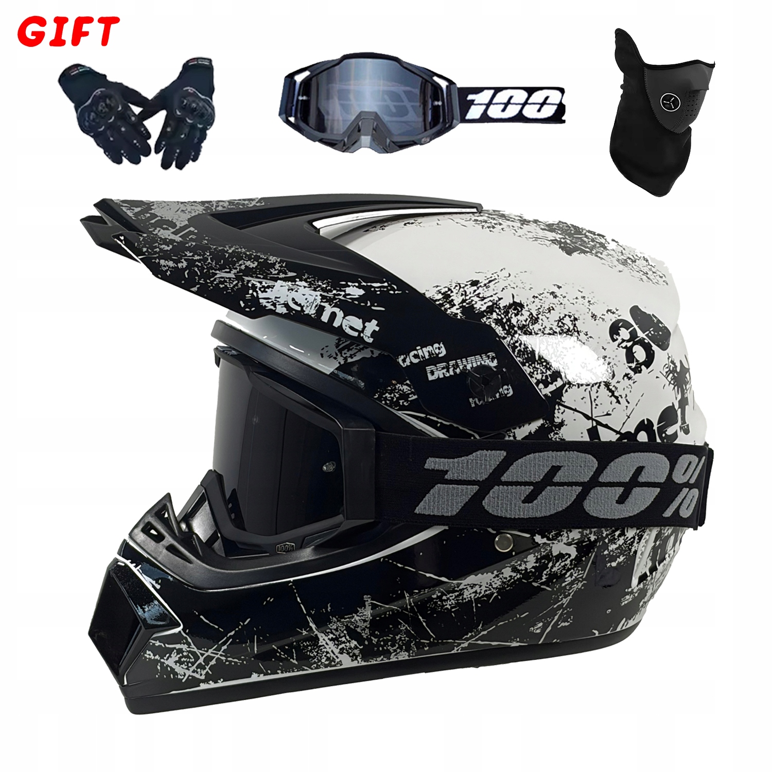Helma Na Elektrickou Koloběžku Cross Enduro Quad Bmx Helma Brýle Rukavice S