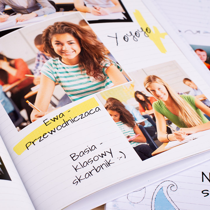 Fotoksiążka szkolna foto-książka A4 pion 60 stron Producent CF