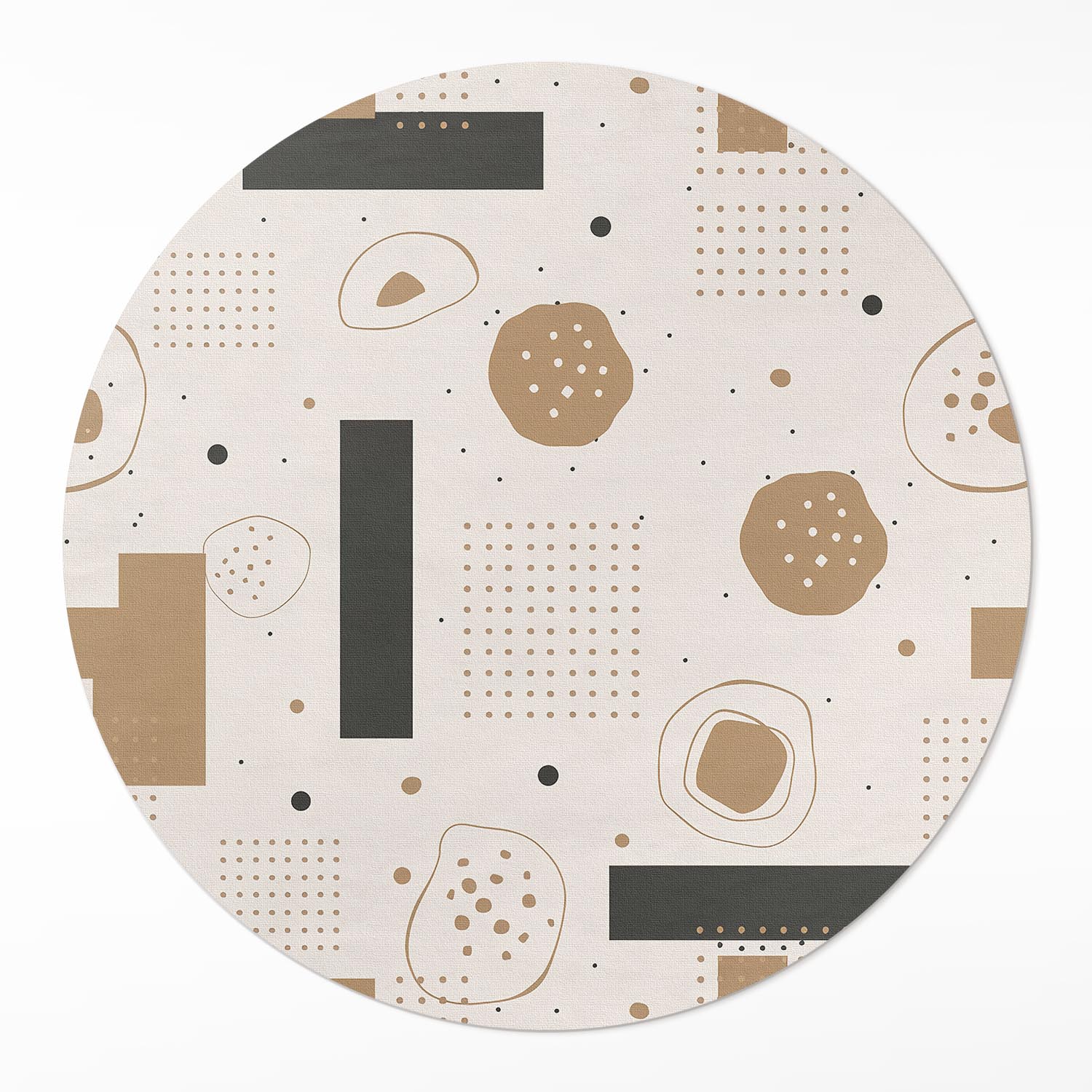 Kulatý Koberec Vinyl Abstraktní umělecká kompozice vzor boho ⌀ 80 cm
