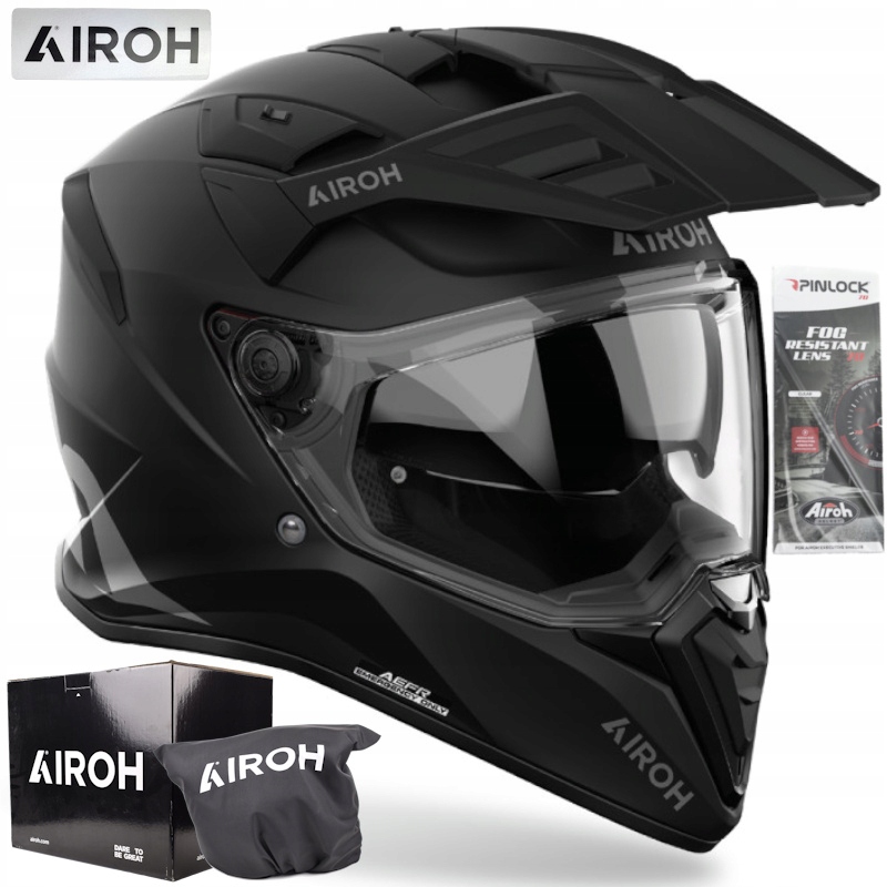 Motocyklová prilba Airoh Bandit, farba čierna matná, veľkosť L, štvorkolka Atv Adv, pevná, pre 450MT