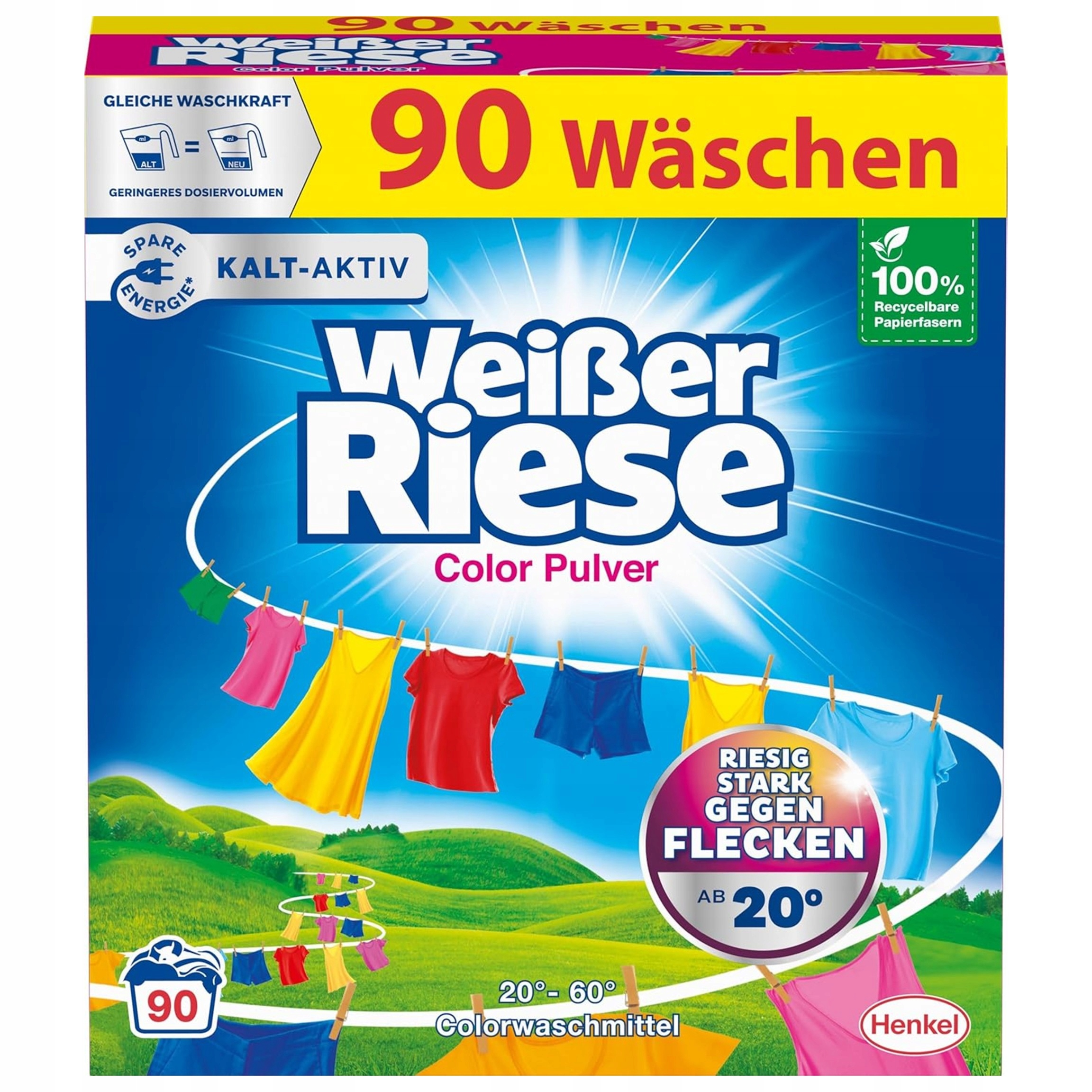 Levně Prášek na praní barvy Weisser Riese 90 Praní 4,5 kg