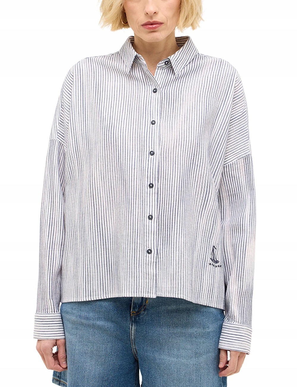 Mustang dámská pruhovaná košile s dlouhým rukávem, volný střih, velikost 38