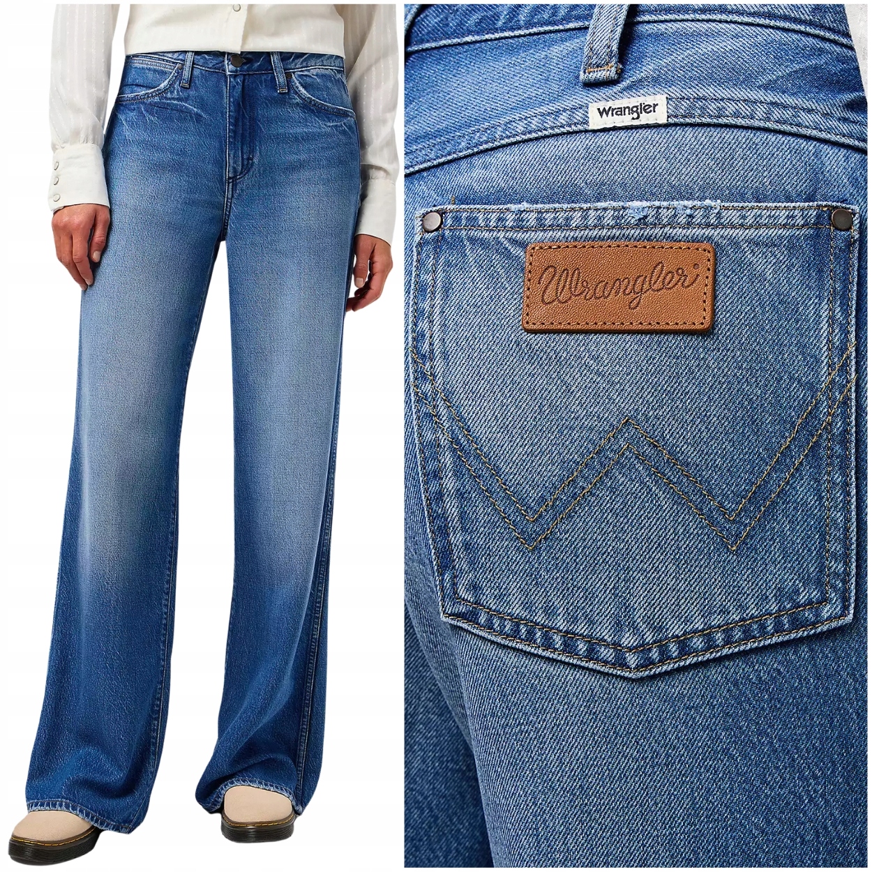 Wrangler World Wide volné široké dámské džínové kalhoty palazzo W30 L32