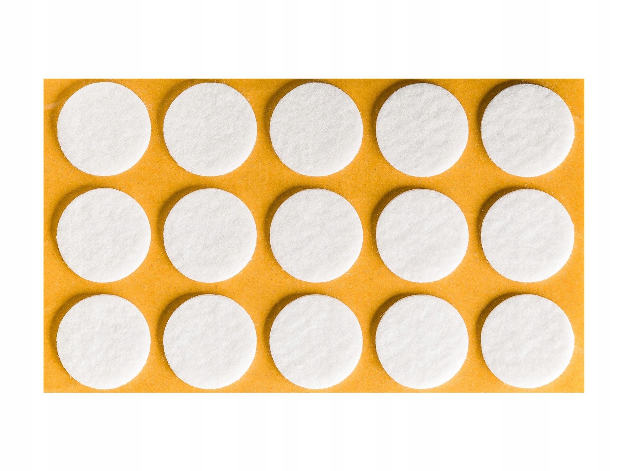 

Podkładki filcowe okrągłe fi.30 mm Białe 15 sztuk