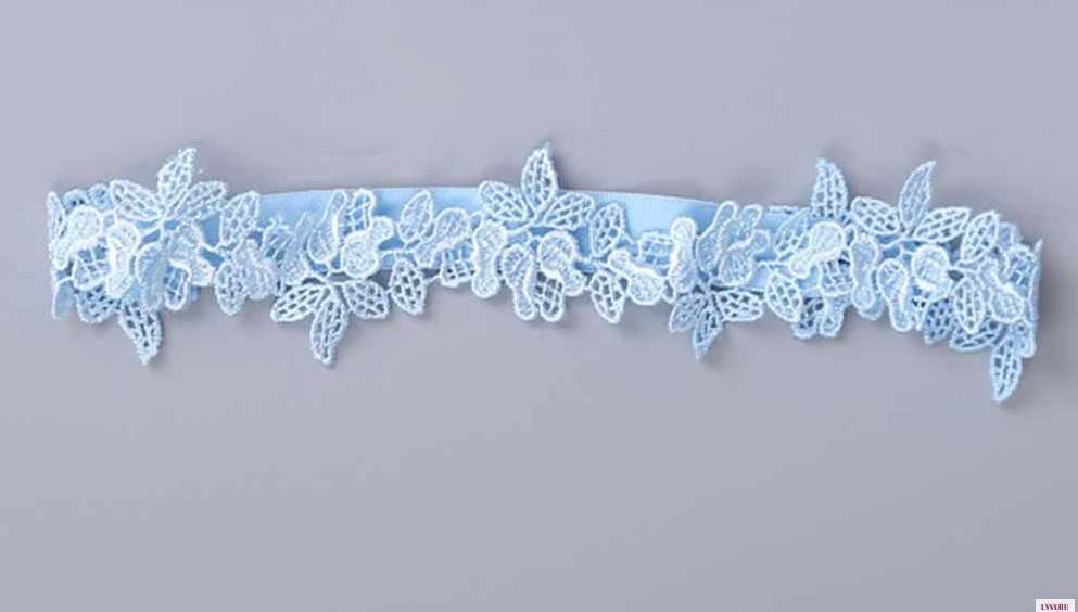 PODWIĄZKA ŚLUBNA BŁĘKITNA KORONKA ślubne - JAKOŚĆ Model koronkowa