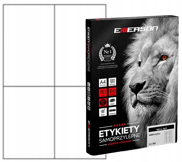 

Etykiety samoprzylepne A4 100 ark Emerson 105x148