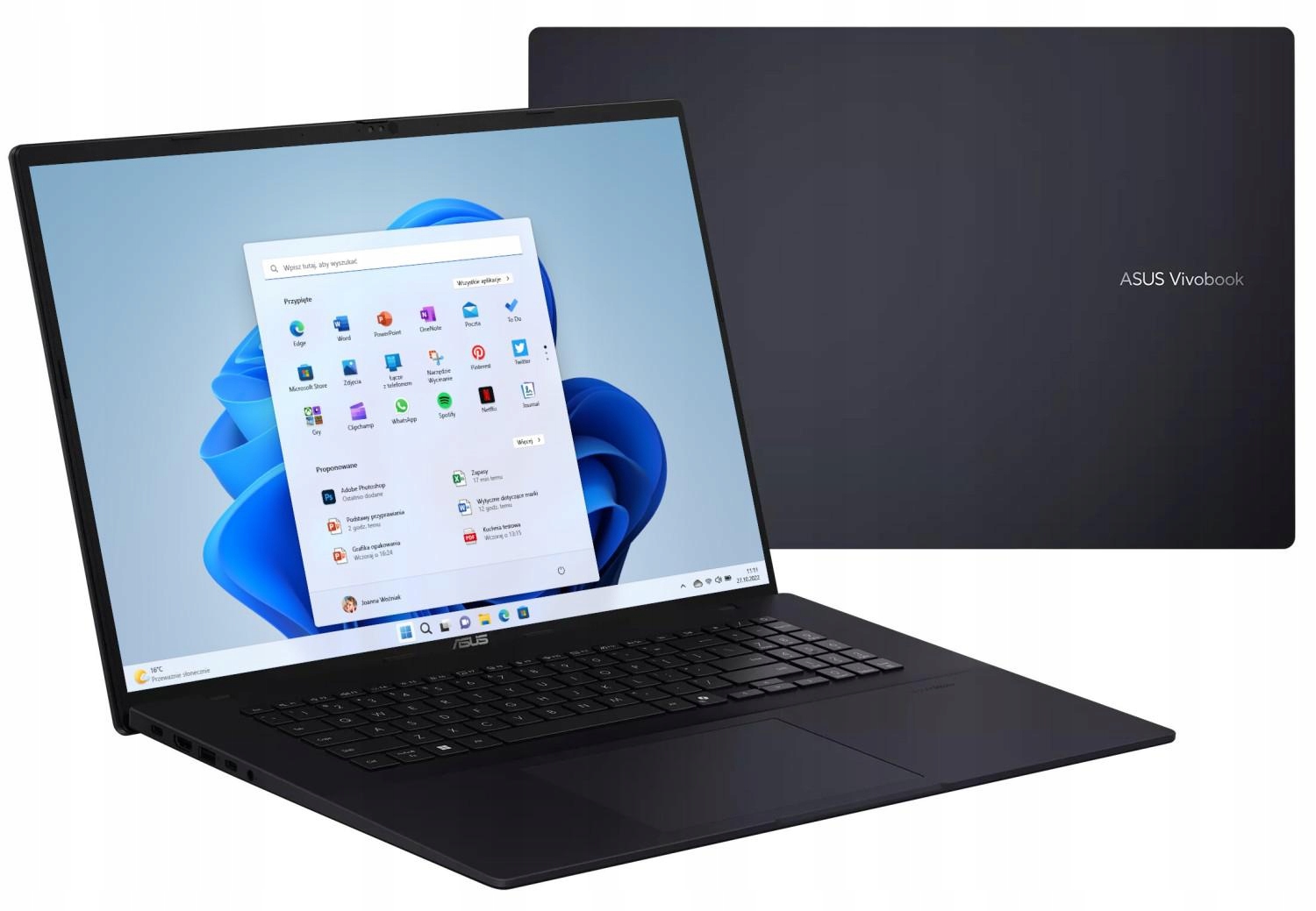 Asus VivoBook 18 M1807GA-S8003W Ryzen Ai 7 445 18" 16GB 1TB W11H Niebieski