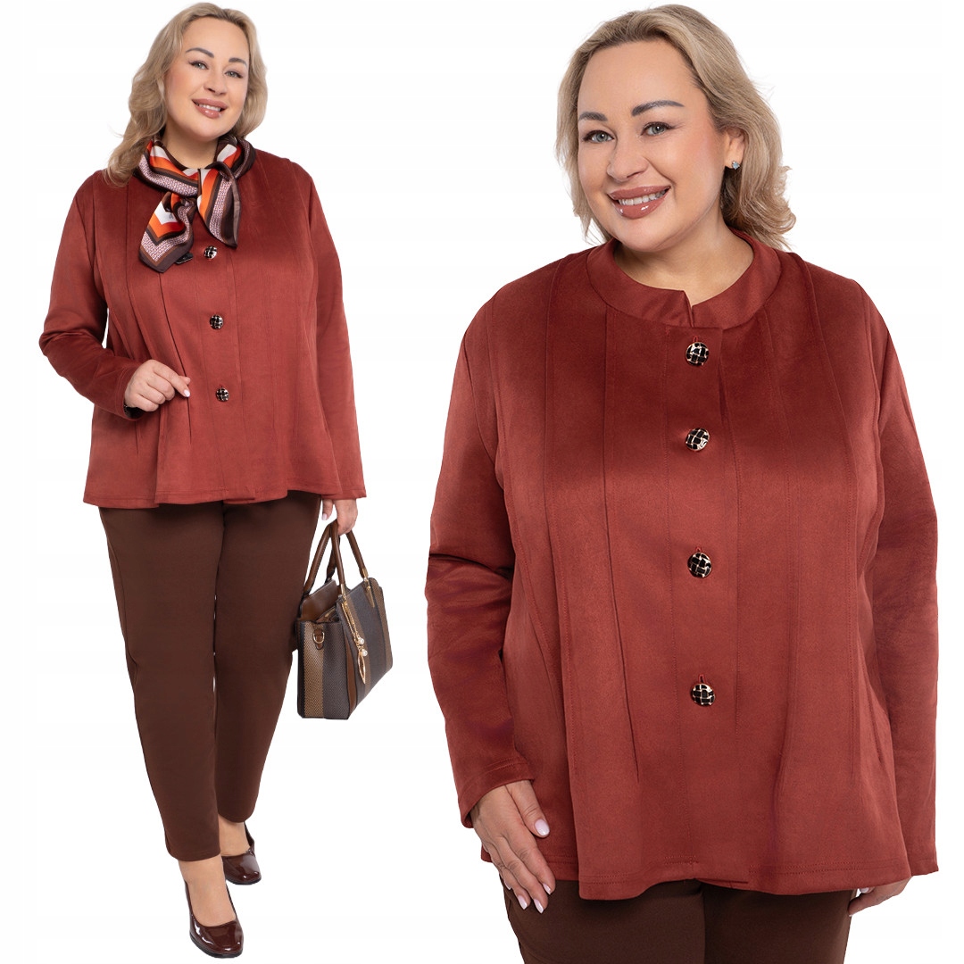 Brązowa kurtka z imitacji zamszu 46/48