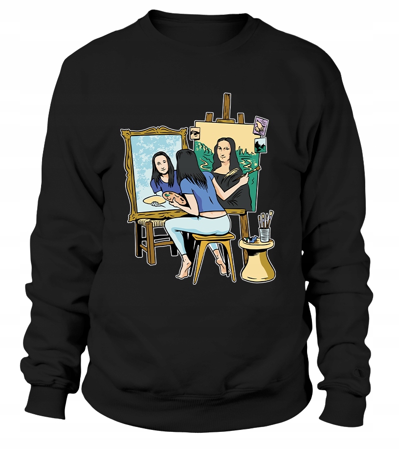 Dámská Mikina Mona Lisa Autoportrét Xs Černá